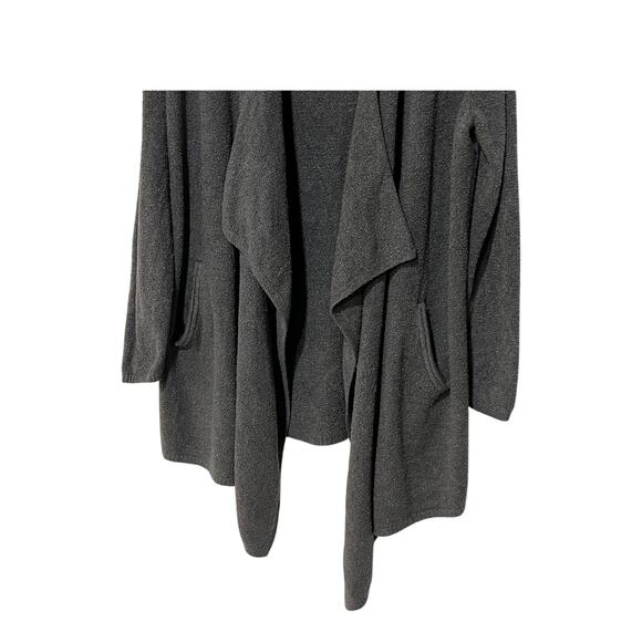Barefoot Dreams CozyChic Womens 2XLarge Angular Open Cardigan Dark Gray - Picture 5 of 11